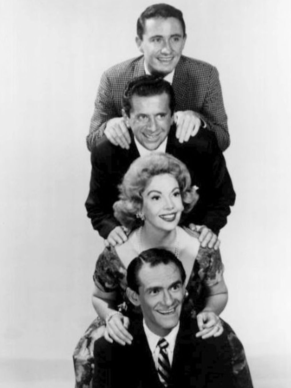 Merv as host of the gameshow “Keep Talking”, with Morey Amsterdam, Jayne Meadows and Danny Dayton. 